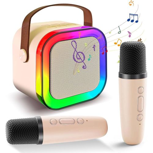 Double Wireless Karaoke Mic with LED Speaker - Bluetooth Speaker for Kids & Parties
