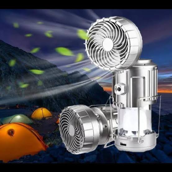 6in1 portable outdoor LED camping lantern with solor fan