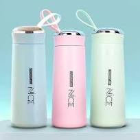 Beautiful Glass Bottle Water Bottle with Vacuum Flask and Loop (400 ML)