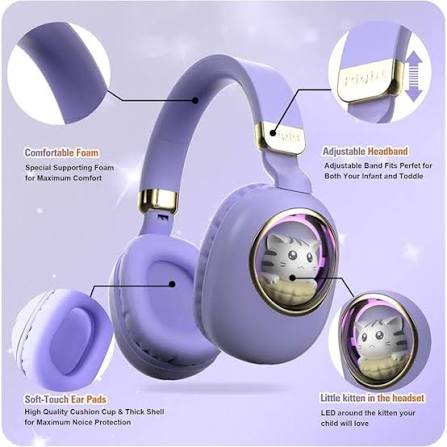Cat Headphones RGB Light New Stock TypeC Charging.